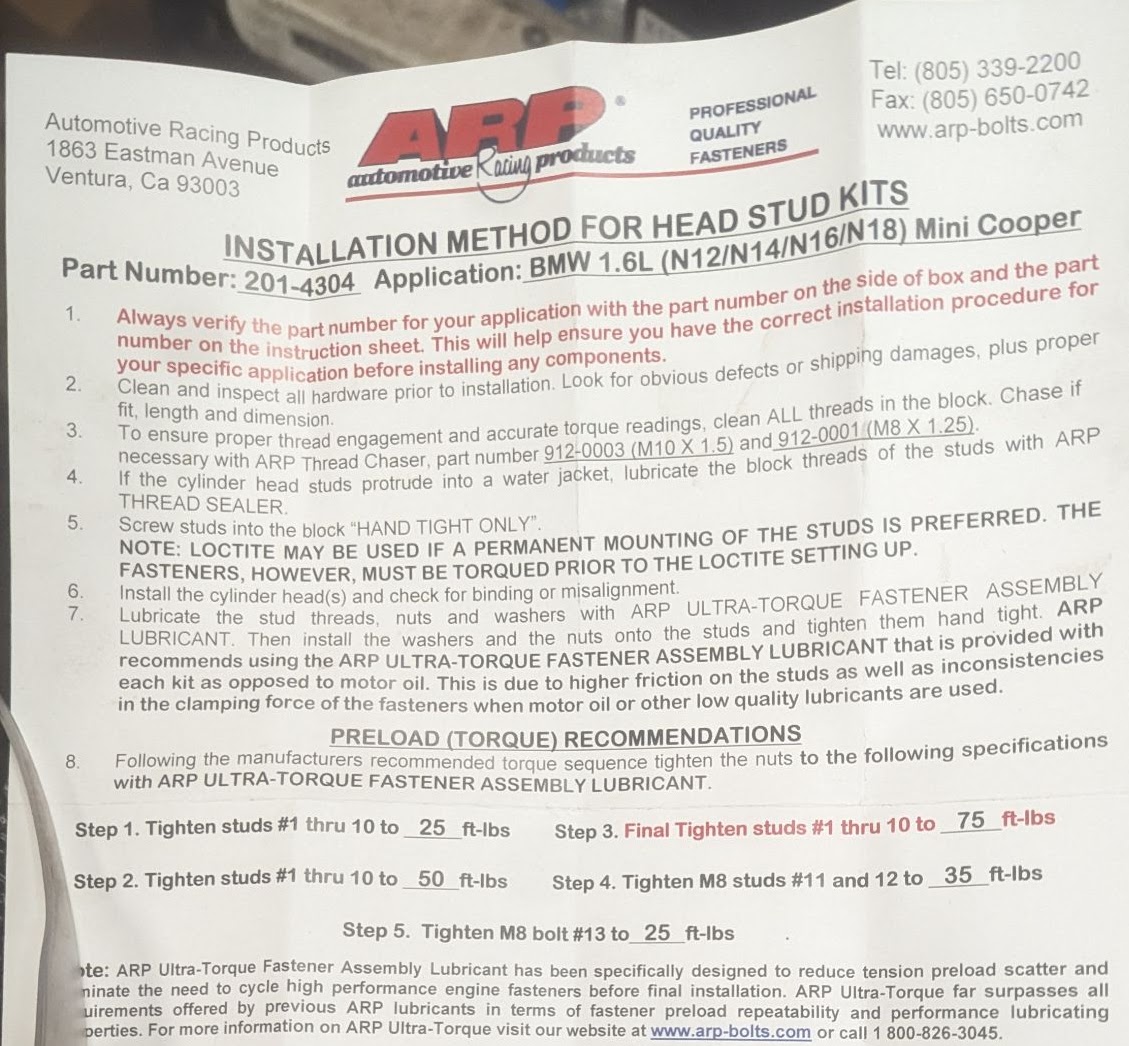 ARP Head Stud Installation