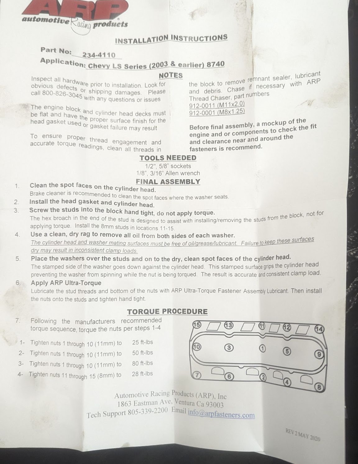 ARP Main Bearing Stud Installation